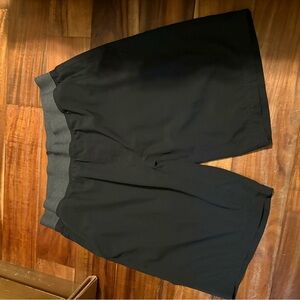 prAna‎ Men’s Black Athletic Shorts Elastic Waist Performance Training L (0551)